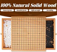 Jeu de Go traditionnel en bois de 12 pouces avec tiroirs de rangement coulissants - Jeu de société classique Weiqi avec pierres noires/blanches pour débutants et adultes