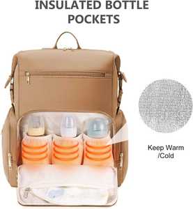 Sac à dos de maternité imperméable avec fermeture éclair pour langer bébé, grand sac de voyage pour maman et papa, personnalisé en néoprène, tendance - Product Image 1