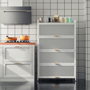 Meuble de cuisine mural multi-niveaux en métal avec <span class=keywords><strong>porte</strong></span> <span class=keywords><strong>coulissante</strong></span> pour la maison, servant de buffet et de rangement pour vaisselle - Product Image 4