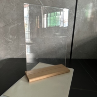 Support de menu/table en acrylique transparent personnalisé double face en forme de L/T pour affiches A4/A5/A6