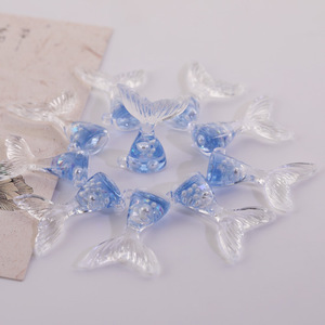 Ocean-themed 3D Crystal Blue Mermaid Tail Pendant For Jewelry Making Acrylic Lampwork Glass Beads <b>Spring</b> 2024 Yiwu Origin - Product Image 1