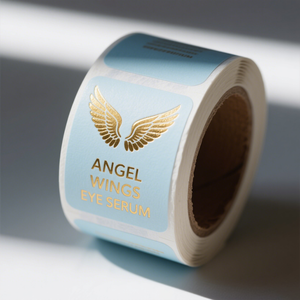 Sıcak satış geri dönüşümlü mat altın folyo etiketleri rulo etiket için özel tasarım ile parfüm flakon, Mini koku ve numune ambalajı - Product Image 2