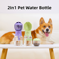 Distributeur d'eau et de nourriture pour chien et chat 2 en 1, portable, facile à nettoyer, bouteille d'eau pour animaux de compagnie, accessoires pour animaux de compagnie