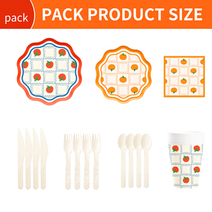 DAMAI - Juego de Vajilla de Papel para Fiesta de Cumpleaños con Temática de Tomate, Platos, Vasos y Servilletas para Reuniones Familiares - Product Image 4