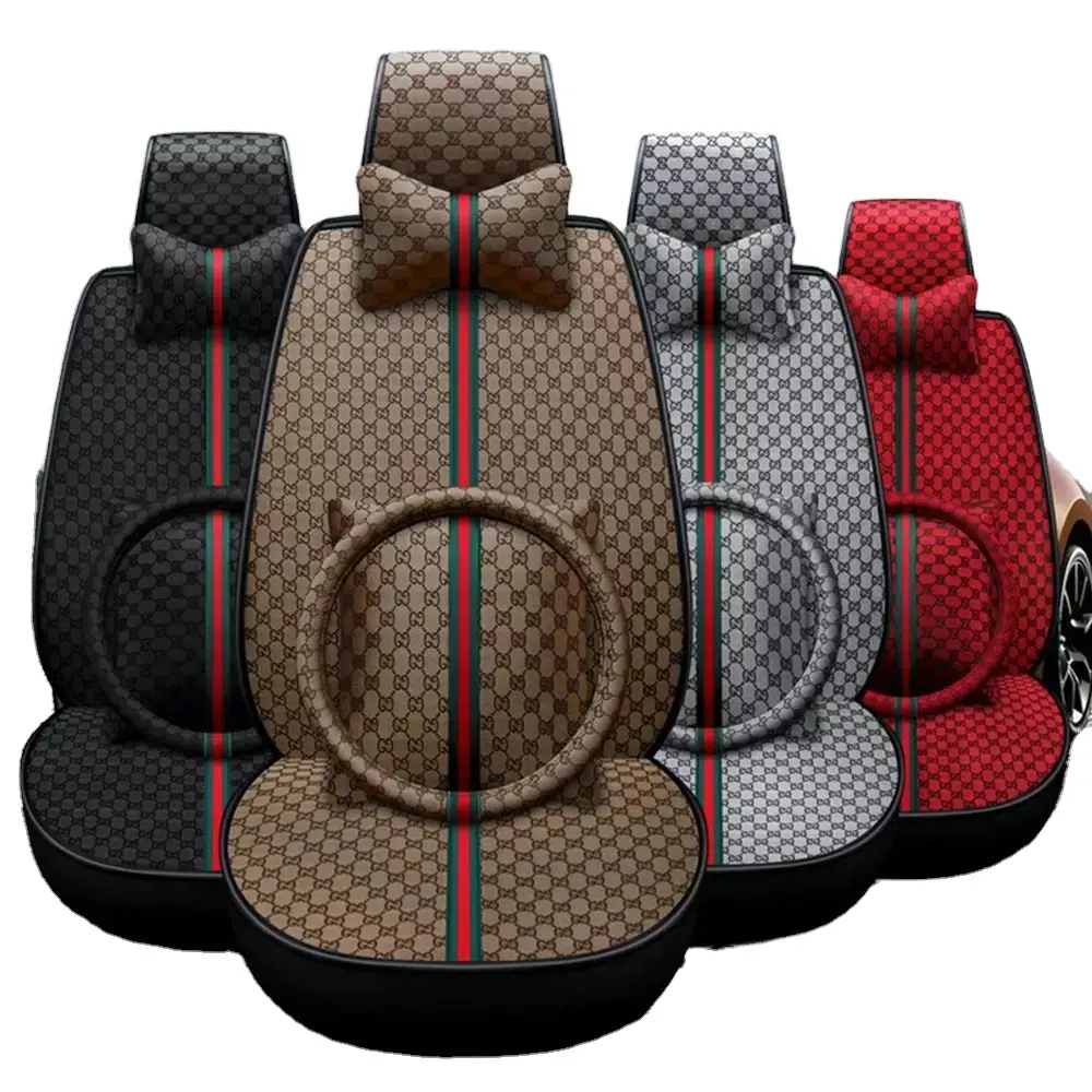 Lujo y elegante cubierta de asiento de coche set completo universal de cuero de Pu cubierta de asiento de coche múltiples opciones de color