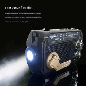PX-777 Radio AM/FM Tragbarer Musikplayer Handkurbel-Dynamo LED-Taschenlampe <span class=keywords><strong>Notfall</strong></span>-Radio Handkurbel-Solarbetriebener Lautsprecher - Product Image 3