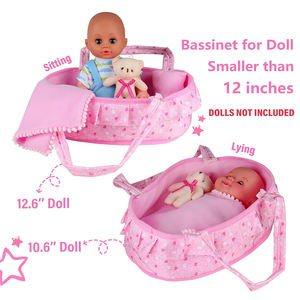 V020 Portable Baby <strong>Doll</strong> Cradle Bassinet Soft Pillow Quilt Blanket Bear Accessories <strong>Doll</strong> <strong>Carry</strong> <strong>Cot</strong> Set Pretend Play Toy - Product Image 2