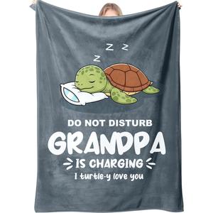 <b>Brown</b> Wood Panel Grandpa Quote Flannel <b>Blanket</b> <b>Throw</b> <b>Blanket</b> Nap <b>Blanket</b> Breathable Skin Friendly for Bedroom Living Room - Product Image 2