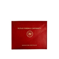 Livre personnalisé en cuir PU avec logo en feuille d'or et texte personnalisé pour la remise des diplômes universitaires et scolaires