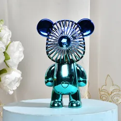 Mini Portable Hand Bear Electric Fans Cooling Small Rechargeable Table Stand Usb Handheld Fan Car RGB Fans