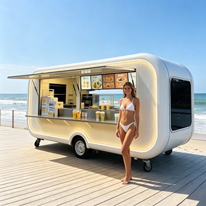 Bar mobile élégant en acier inoxydable blanc, stand à limonade, remorque avec compartiments isolés et design personnalisable - Product Image 1