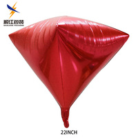 Ballon en forme de losange imprimé sur mesure, ballon en feuille d'aluminium de 24 pouces en forme de diamant pour fête nuptiale, mariage, décoration de fête géométrique