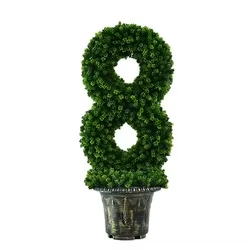 3Ft Garden Supplies <b>Plastic</b> UV Protected Faux Real Topiary Green Plant Bonsai Artificial <b>Tree</b> Potted for Garden Door Decor - Product Image 3