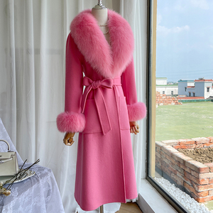 <span class=keywords><strong>Manteau</strong></span> en Cachemire Laine Double Face ZDFURS* pour <span class=keywords><strong>Femme</strong></span>, <span class=keywords><strong>Manteau</strong></span> Hiver en Laine Double Face avec Col en Fourrure de Renard, <span class=keywords><strong>Manteau</strong></span> de Fourrure <span class=keywords><strong>Mi</strong></span>-<span class=keywords><strong>Long</strong></span> - Product Image 3