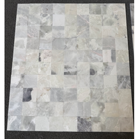 Mosaïque de marbre blanc gris naturel, résistante à l'eau et aux intempéries, brossée et polie, pour piscines et murs