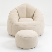 Vente en gros de poufs rembourrés en mousse, fauteuil de canapé, repose-pieds paresseux confortable avec literie en tissu rembourré, fournisseur de poufs