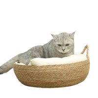 Lit pour animaux de compagnie en molleton corail 100 % coton, tissé à la main, respirant, taille moyenne/grande, coussin solide et confortable, amovible, directement de l'usine