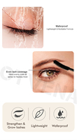 OTVENA Crème imperméable 2 en 1 pour la croissance des cils, formule à base de plantes, booste le volume des cils, mascara 10 ml