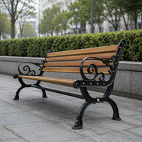 Bancs de jardin modernes en bois massif de 1,5 m pour centres commerciaux, parcs, écoles et patios, anti-corrosion, durables, en aluminium moulé, écologiques, pour le loisir