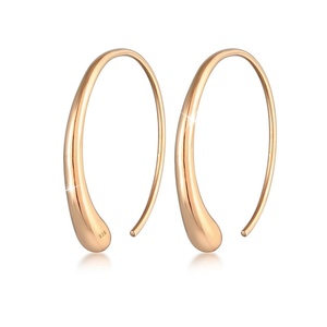 Boucles <span class=keywords><strong>d</strong></span>'oreilles créoles ovales ouvertes en <span class=keywords><strong>argent</strong></span> sterling 925 plaqué or 18 carats, bijoux simples et tendance pour femmes, Maimang Custom - Product Image 6