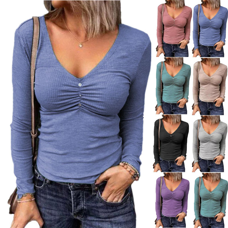 High Quality Fashionable Sexy Blouses Shirts Long Sleeve Tops Women Clothing Shirts