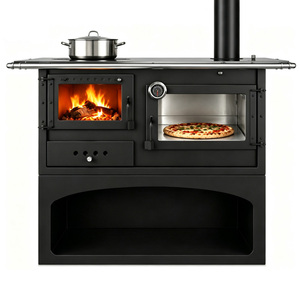 Poêle à <span class=keywords><strong>bois</strong></span> moderne autoportant avec <span class=keywords><strong>four</strong></span> latéral <span class=keywords><strong>et</strong></span> <span class=keywords><strong>plaque</strong></span> de cuisson pour chauffage domestique <span class=keywords><strong>et</strong></span> cuisson, appartement, villa, efficacité 75% - Product Image 2