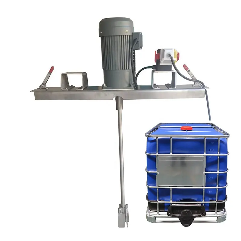 Stainless steel liquid 1000 L IBC mixer matched with ton electric telescopic mixing machine