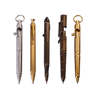 Bolígrafo de Metal con Diseño de Pistola de Bronce Vintage, Bolígrafo de Lujo con Forma de Bala de Rifle de Tungsteno, Bolígrafo de Latón Sólido de Seis Lados
