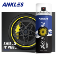 Peinture en spray caoutchoutée liquide pelable et amovible ANKLES pour jantes de voiture - 400 ml, couleur personnalisée, recoloration