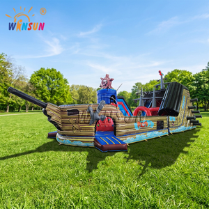 WINSUN Pirate Ship <b>Inflatable</b> Bounce <b>House</b> PVC Waterproof Fireproof Commercial Grade Kids Party Amusement Park - Product Image 1