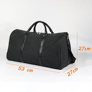 Sac fourre-tout de sport en toile imperméable unisexe sac de sport avec fermeture éclair style américain dur à cuire à la mode tissu suspendu week-end voyage - Product Image 1