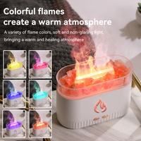 Nouveau diffuseur d'huiles essentielles portable USB 300 ml 2025, lampe de sel en cristal, diffuseur d'arômes de bureau effet flamme avec 7 lumières colorées