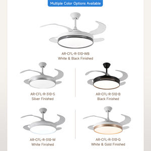 Nuevo Ventilador de Techo Retráctil Invisible de 42'' con Luz - 3 Colores Atenuables, Motor de CC de 6 Velocidades, Control Remoto y Temporizador, Blanco/Negro/Plateado - Product Image 5