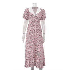 2025 de moda de manga corta de verano para mujer, Vestidos florales informales largos, Vestidos de Mujer Florales Casuales Largos De Verano - Product Image 3