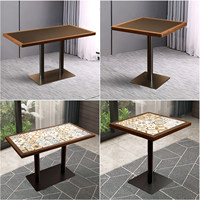 Tables de restaurant en bois massif, couleur et forme personnalisables pour hôtel, café, banquet, usage commercial
