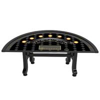 YH 7 Personnes Deluxe Casino En Bois H Jambe Électronique Backjack Poker Table Avec Porte-Gobelet