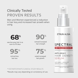 Siero per la Densità dei Capelli ETRUN ALISA 60mL, Trattamento Leggero Senza Risciacquo per Capelli dall'Aspetto Più Folti e Spessi, Anti-Grigio Preserva il Pigmento - Product Image 1