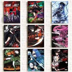Póster de <span class=keywords><strong>Anime</strong></span> <span class=keywords><strong>Akame</strong></span> Ga Kill, Mural de pared, arte, lienzo impreso para decoración de habitación, personaje de dibujos animados japonés, serie periférica, animación - Product Image 5