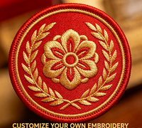Parches Bordados Termoadhesivos con Logotipo Personalizado, Forma de Corazón de Flor, Ecológicos, Lavables a Máquina, para Chaquetas, Sombreros, Ropa, Venta al Por Mayor OEM