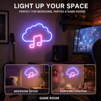 Letrero Luminoso LED de Nube de Plástico Decorativo Moderno Personalizado, con Clasificación IP67, Decoración de Pared AC, Luz Blanca Cálida de 3000K, Alimentado por USB para Dormitorio