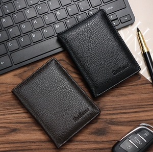 Cartera de cuero PU con patrón de lichi para hombre, diseño delgado minimalista con función RFID, cierre abierto, nuevo modelo de cartera corta - Product Image 2