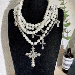 Collana di Perle dal Design Unico e di Nicchia, Catena Multistrato per <span class=keywords><strong>Uomo</strong></span> e Donna, Collana Choker Resistente - Product Image 2