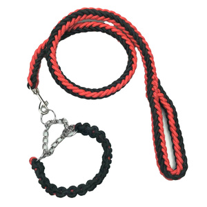 Juego de correa de perro con cadena P de metal resistente Collar de tracción para caminar sostenible para perros medianos y grandes Diseño de correa deslizante - Product Image 4