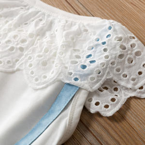 Ropa Infantil al por Mayor, Blusa Blanca de Encaje y Falda con Tirantes, Vestidos Casuales para Niña - Product Image 4