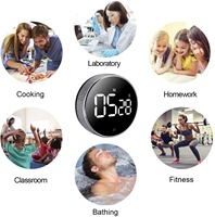Minuteur de cuisine numérique à affichage LED, horloge au compte à rebours 2020 magnétique, grand écran LED, alarme sonore