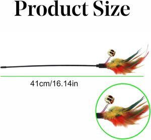Eco Friendly Funny Feather Pet Toys Funny <b>Cat</b> Stick Tease <b>Cat</b> Stick <b>Cat</b> Teaser Toy - Product Image 5