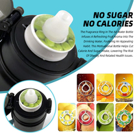 Bouteille d'air en acier inoxydable noir avec paille, tasse d'eau de perte de poids avec dosettes de saveur sans sucre pour les sports de gymnastique
