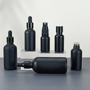 Flacon d'huile essentielle noir mat givré 10ml 20ml 30ml 50ml, flacon compte-gouttes en verre noir avec bouchon compte-gouttes noir - Product Image 3