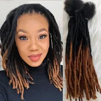 Extensions de cheveux humains brésiliens vierges Remy, tresses au crochet synthétiques Goddess Locs, ondulées et bouclées, type dreadlocks