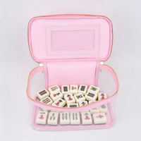 Sac de rangement transparent à fermeture éclair pour tuiles de Mahjong, livraison rapide, faible MOQ, idéal pour les clubs et cadeaux, jeu américain, sac de transport pour tuiles de Mahjong